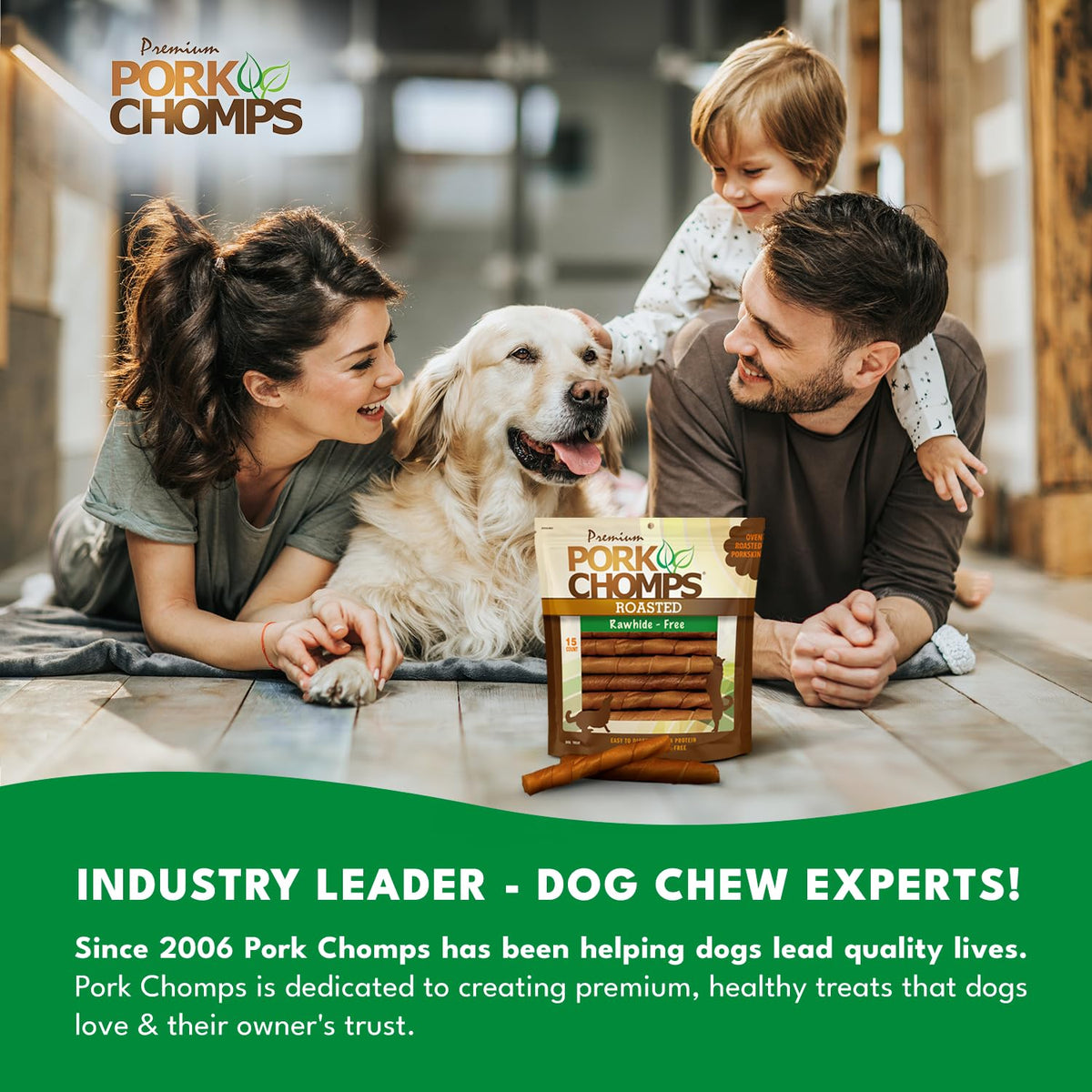 Roasted Pork Skin Dog Chews 6in Twists 15 Count H7952