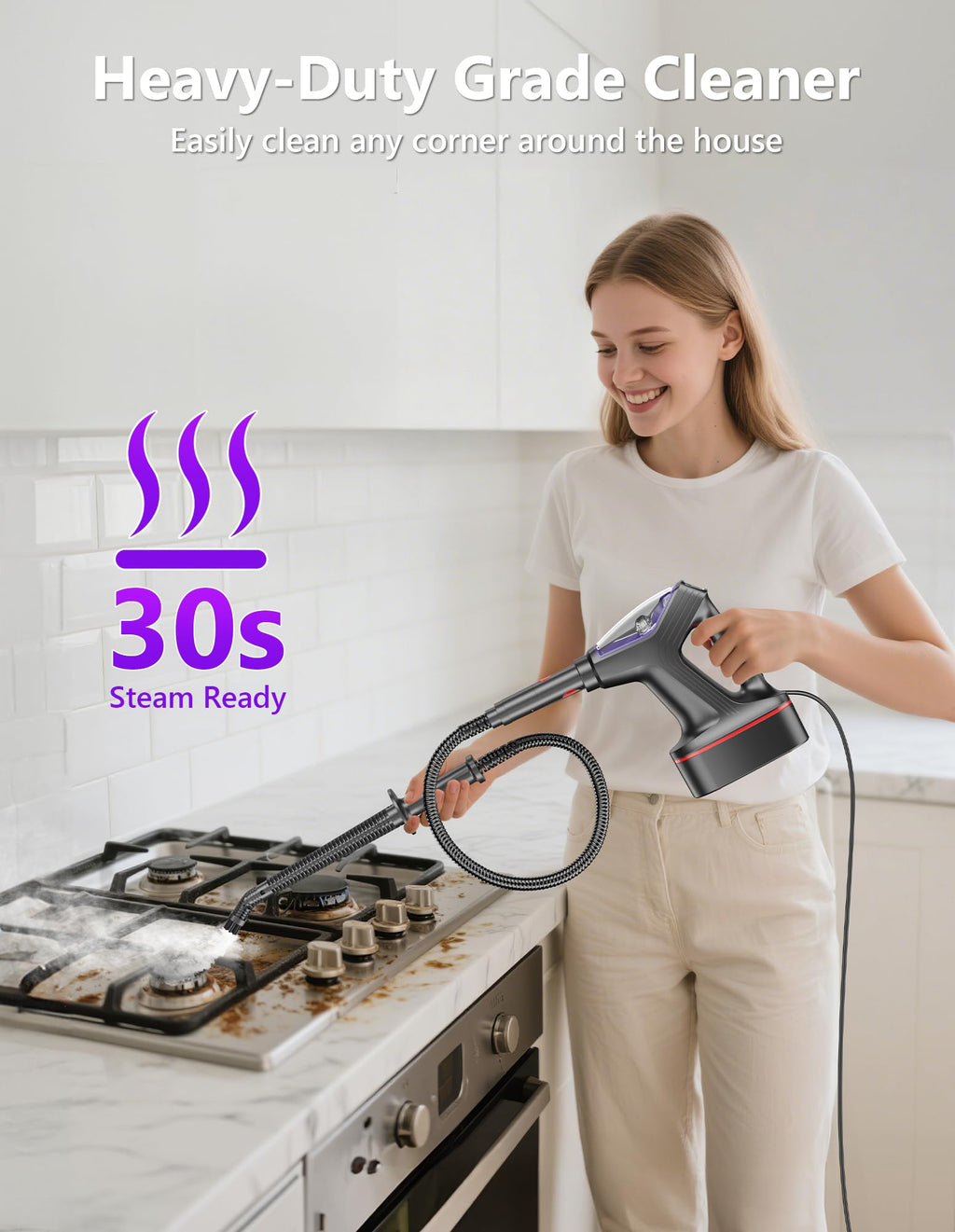 Heavy Duty All-in-One Steam Mop with Detachable Handheld Steamer O941