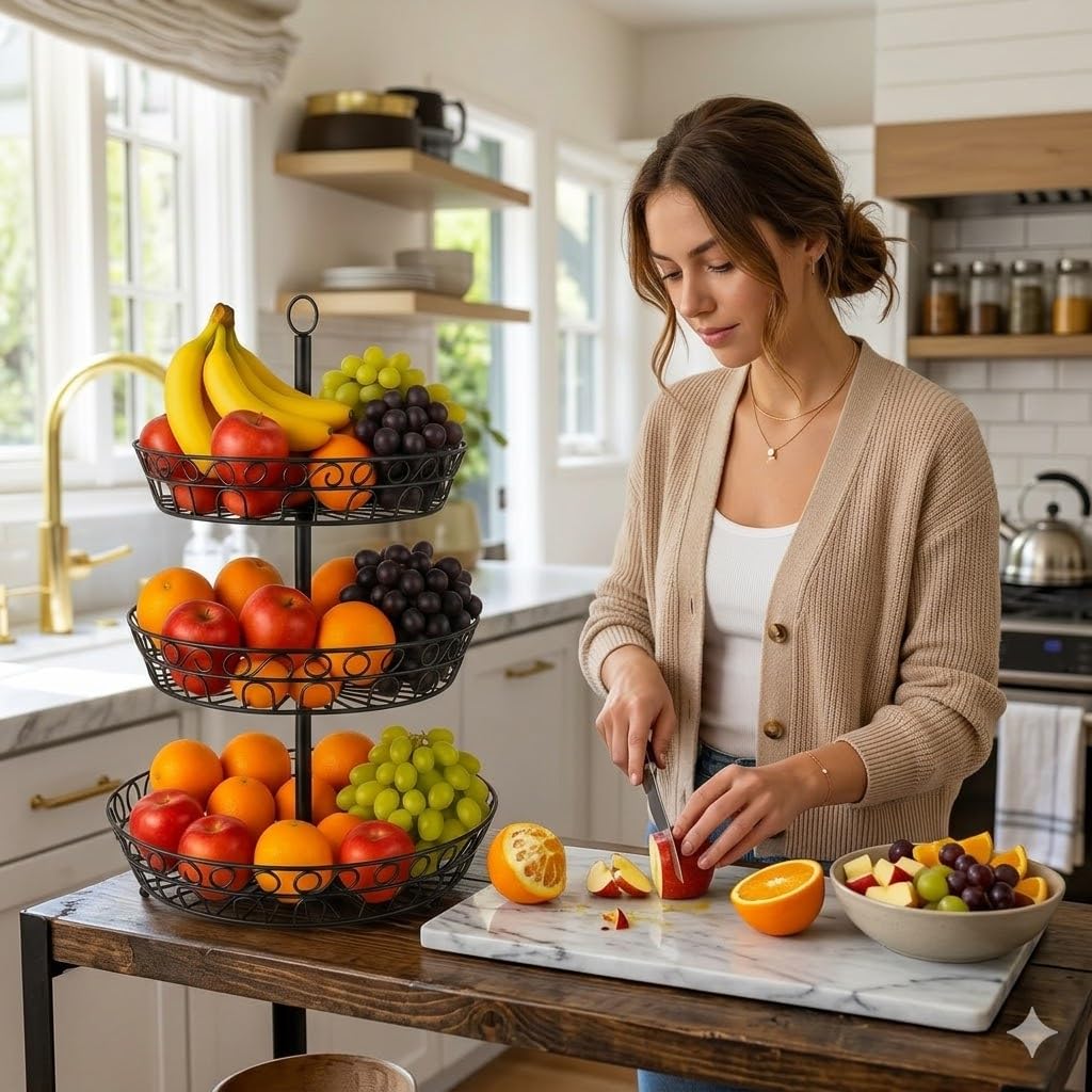 3-Tier Metal Fruit Basket Y69930