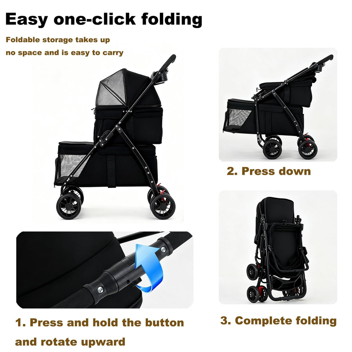 Double Dog Stroller for Medium Small Dogs and Cats E764