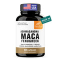 Maca Root Fenugreek Ashwagandha L-Arginine Ginseng Muira Puama Herbal Supplement 60 Capsules Z53015