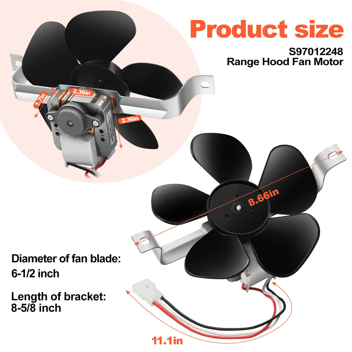 Range Hood Fan Motor H9114