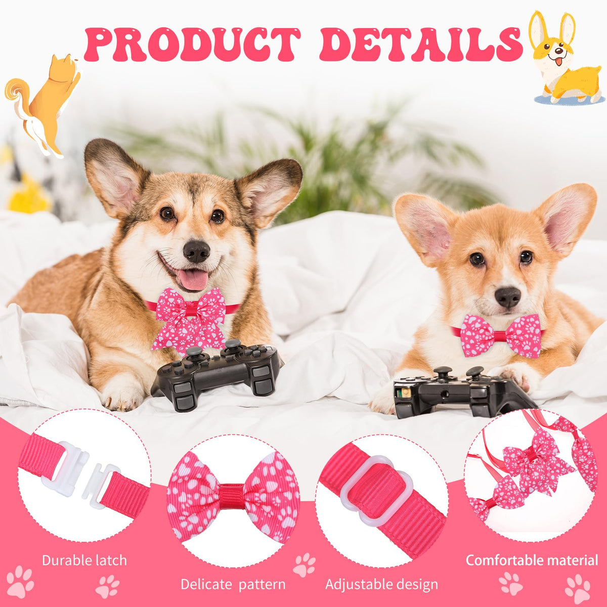 100 Pieces Dog Bow Tie Collar Set I319989