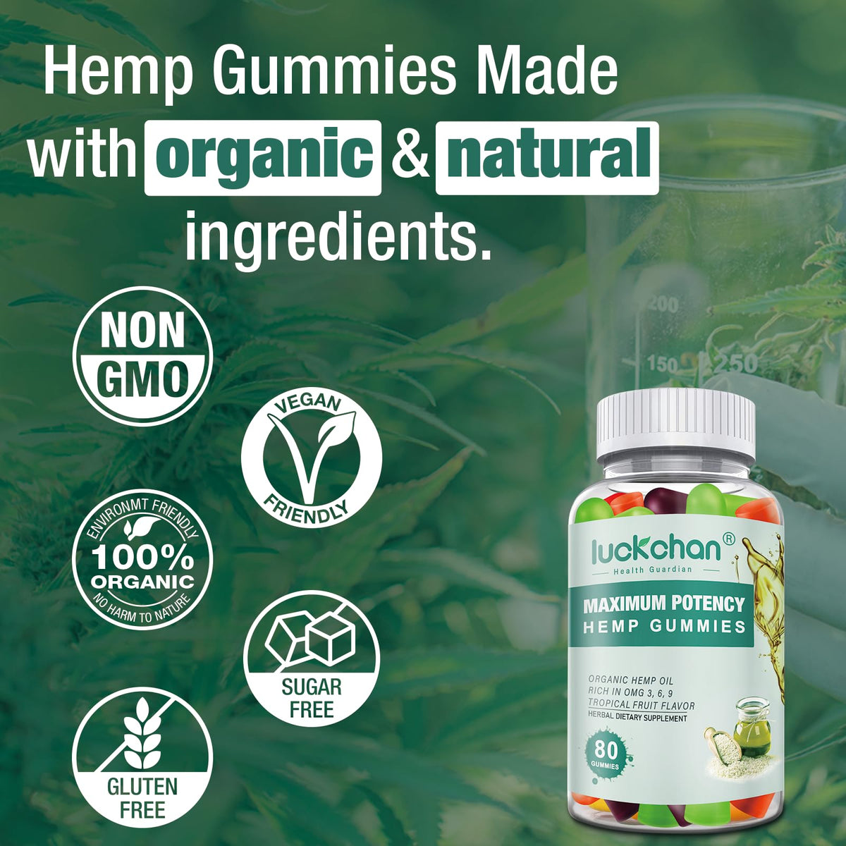 Hemp Gummies High Potency Extra Strength Organic 3 Packs T24068