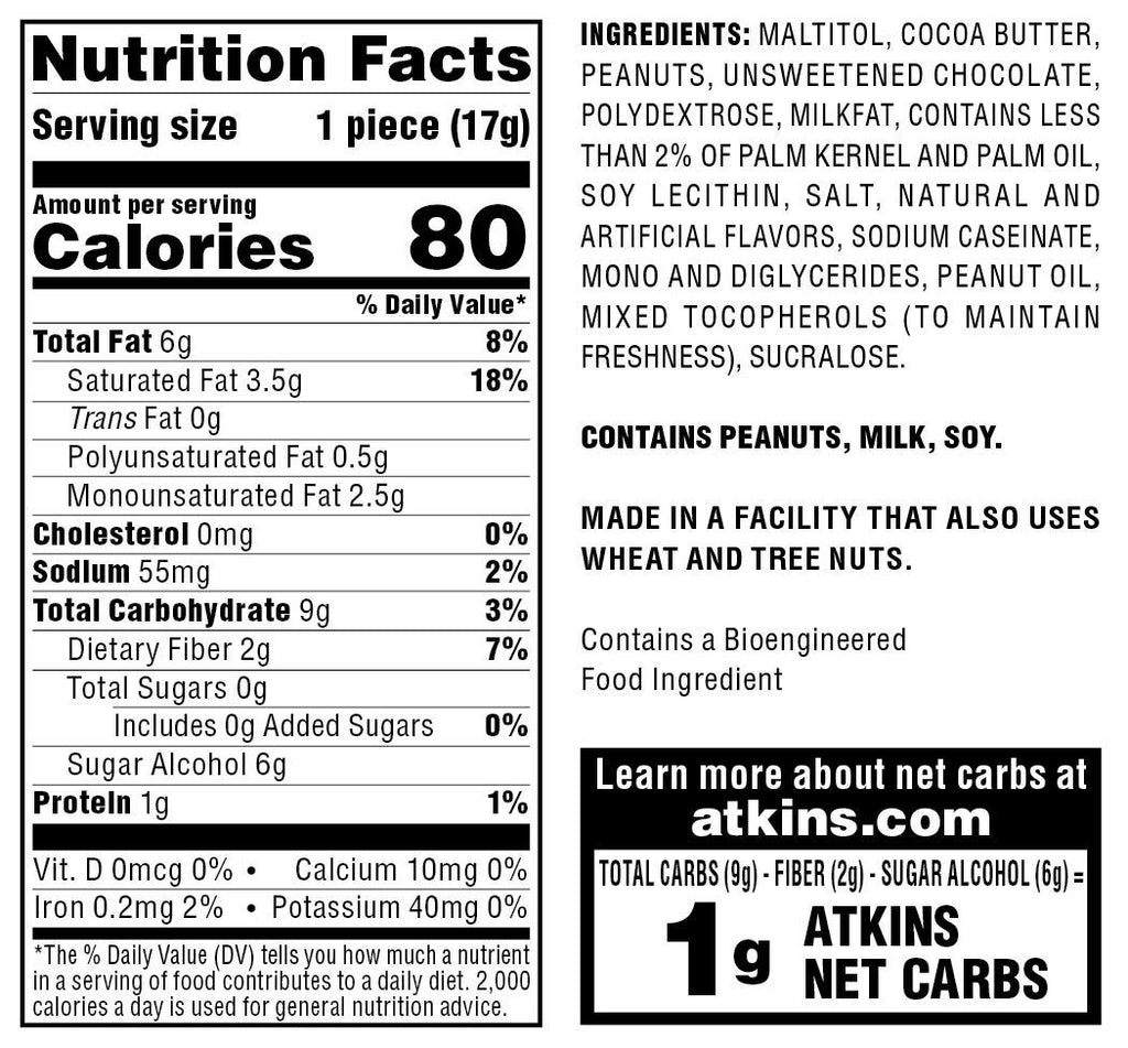 Dark Chocolate Protein Shake, 15g Protein, 2g Net Carb, 12 Count & Peanut Butter Cups, 0g Sugar, 20 Count U731