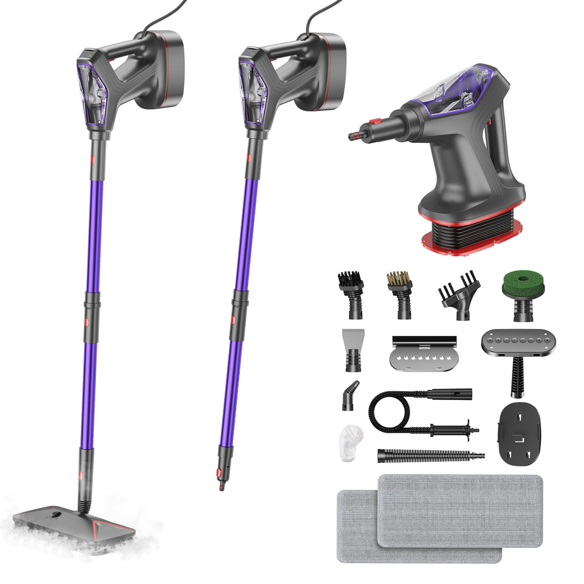 Heavy Duty All-in-One Steam Mop with Detachable Handheld Steamer O941