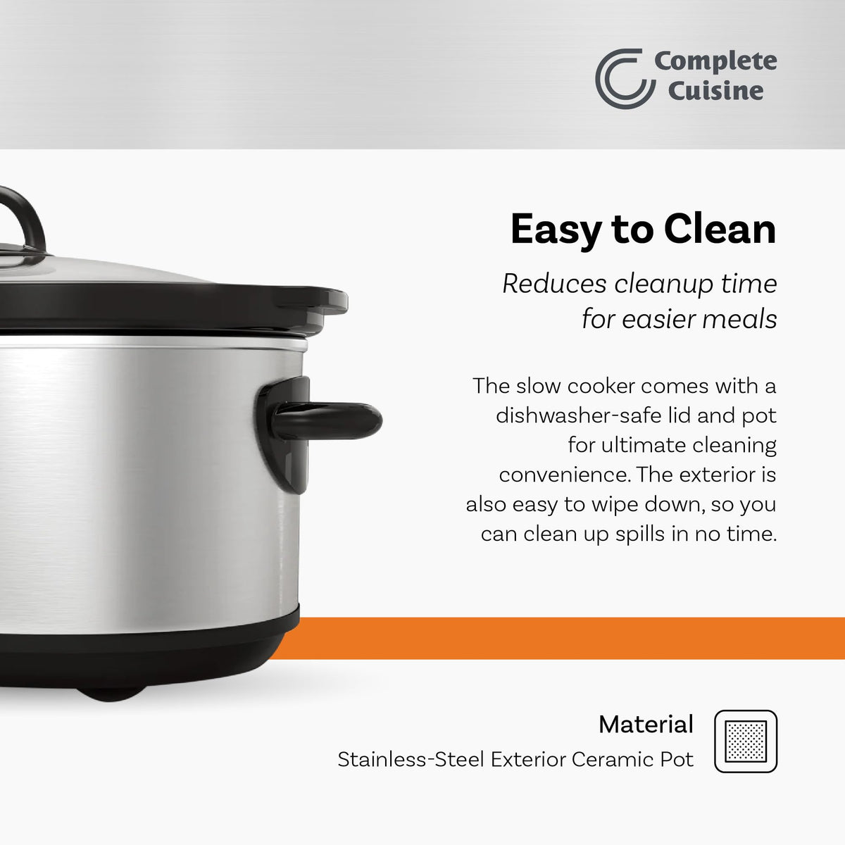 7-Quart Oval Stainless-Steel Slow Cooker Q27838