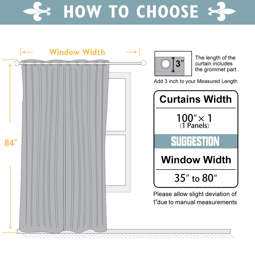 84 Inches Long Sliding Door Curtains G191056