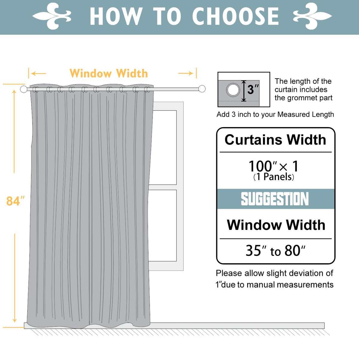 84 Inches Long Sliding Door Curtains G191056
