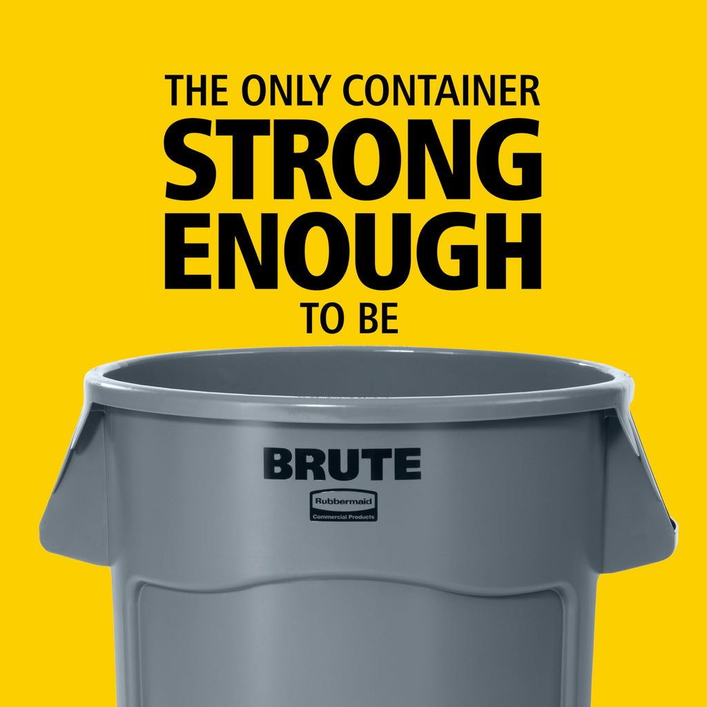 44-Gallon Gray Heavy-Duty Round Trash Container V973