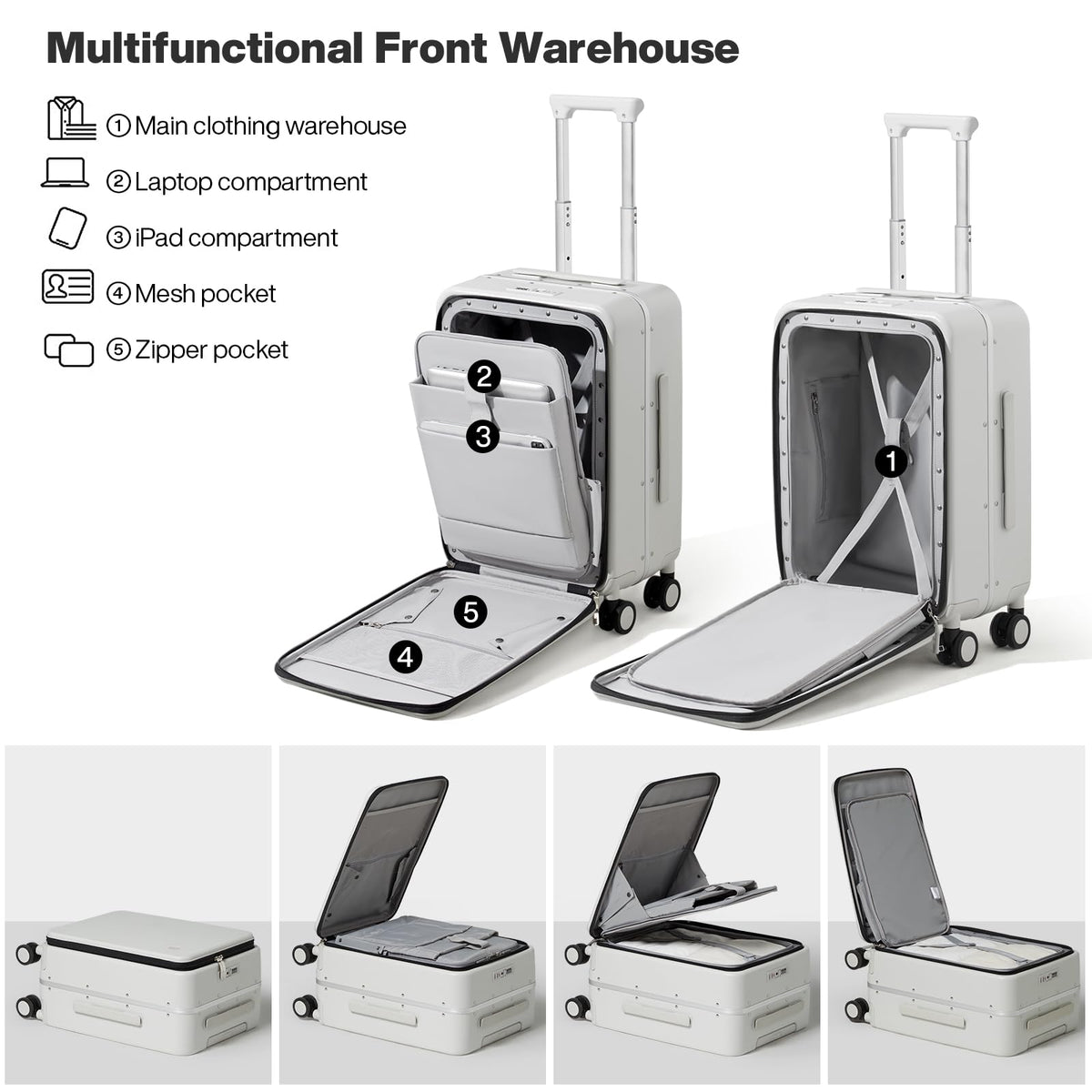 20'' Carry On Luggage with Front Pocket S721104