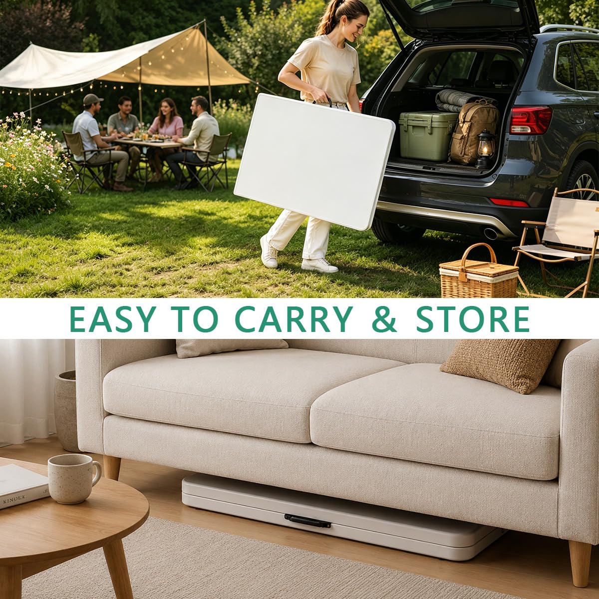 6ft Heavy Duty Plastic Folding Table N856737