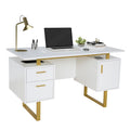 51"W Computer Desk with 2 Drawers & Storage Cabinet P570