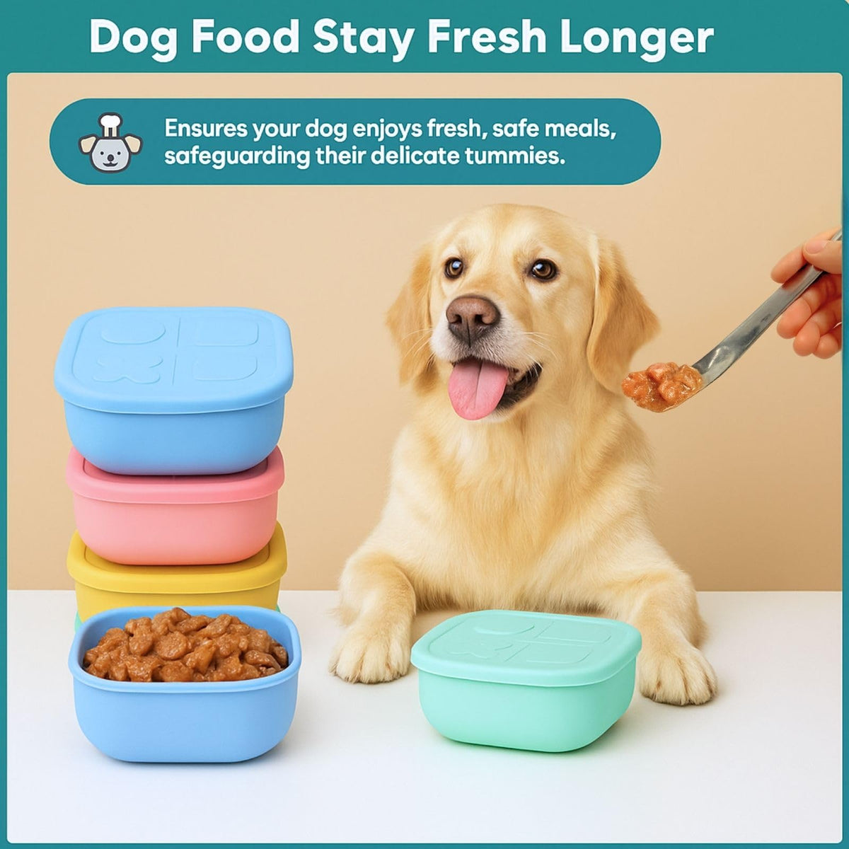Airtight Pet Wet Food Storage Containers with Lids 4-Pack 12oz P782