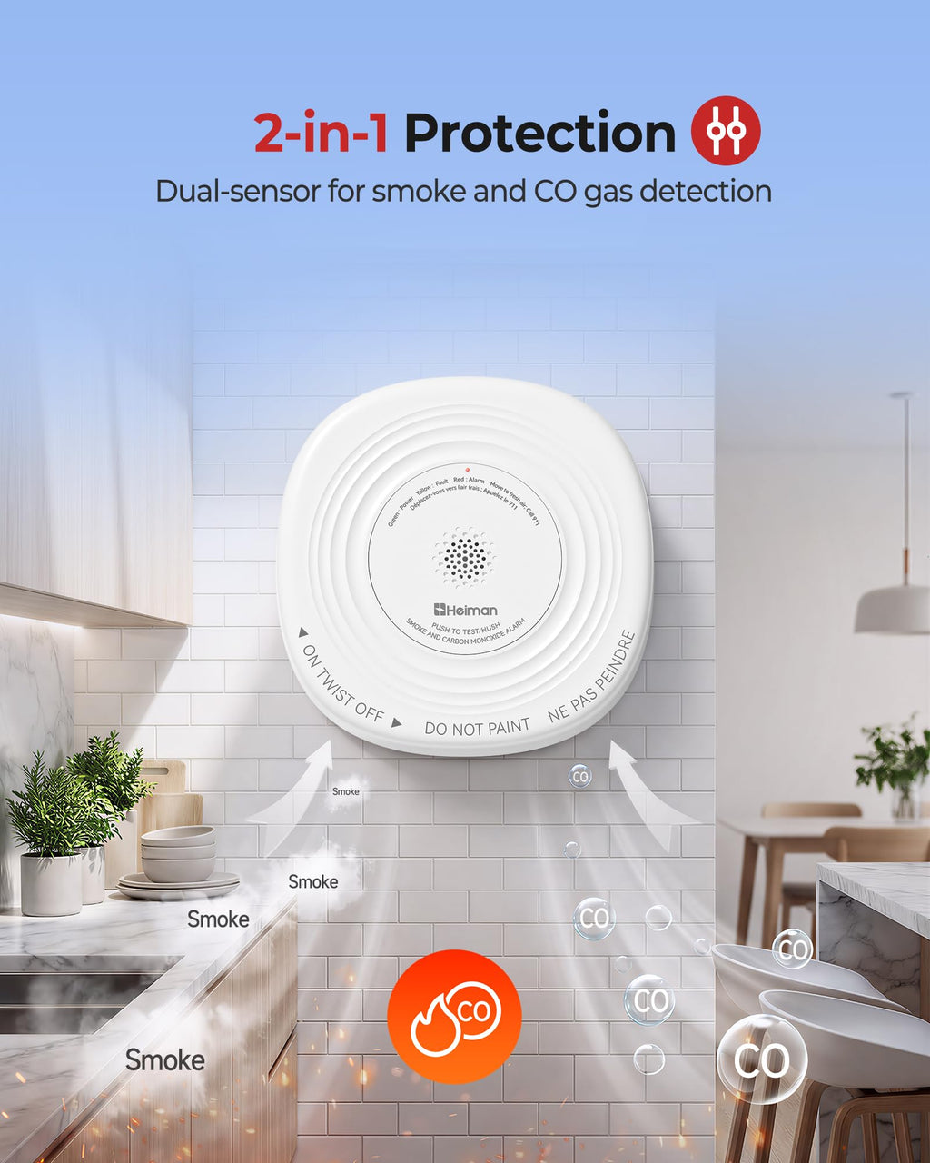 Smoke and Carbon Monoxide Detector 3-Pack S60761