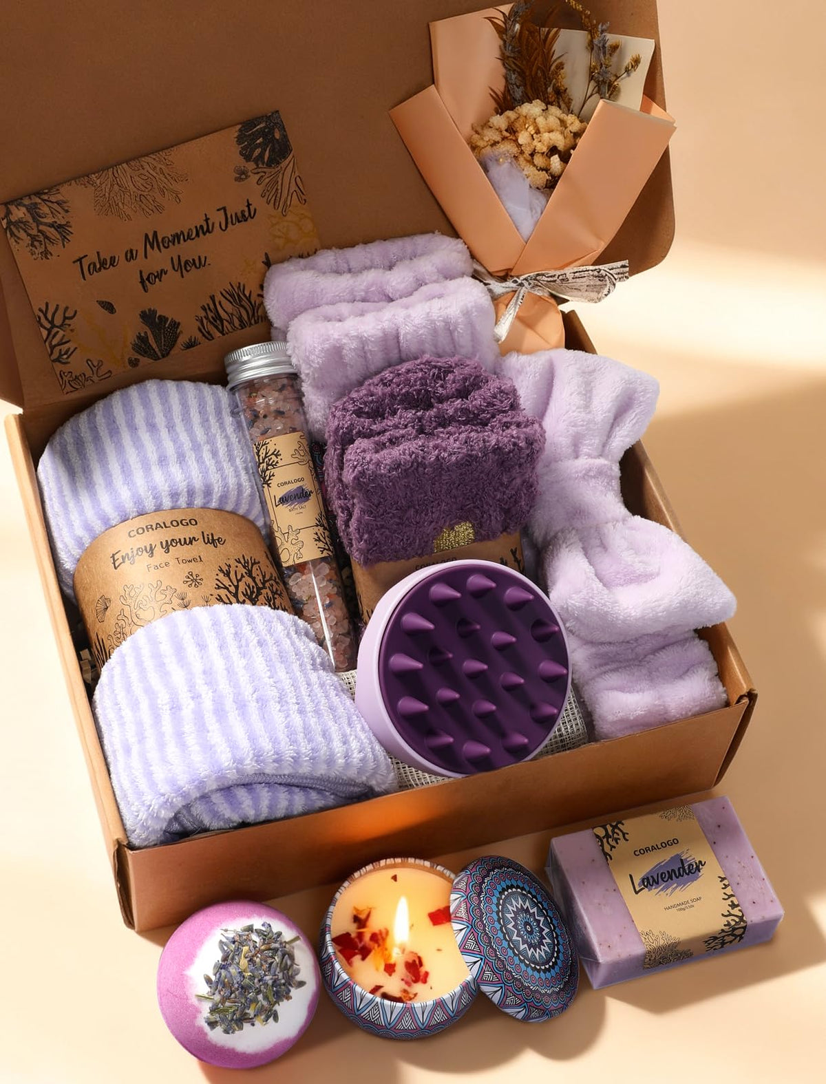 11pcs Lavender Spa Gift Baskets J218514