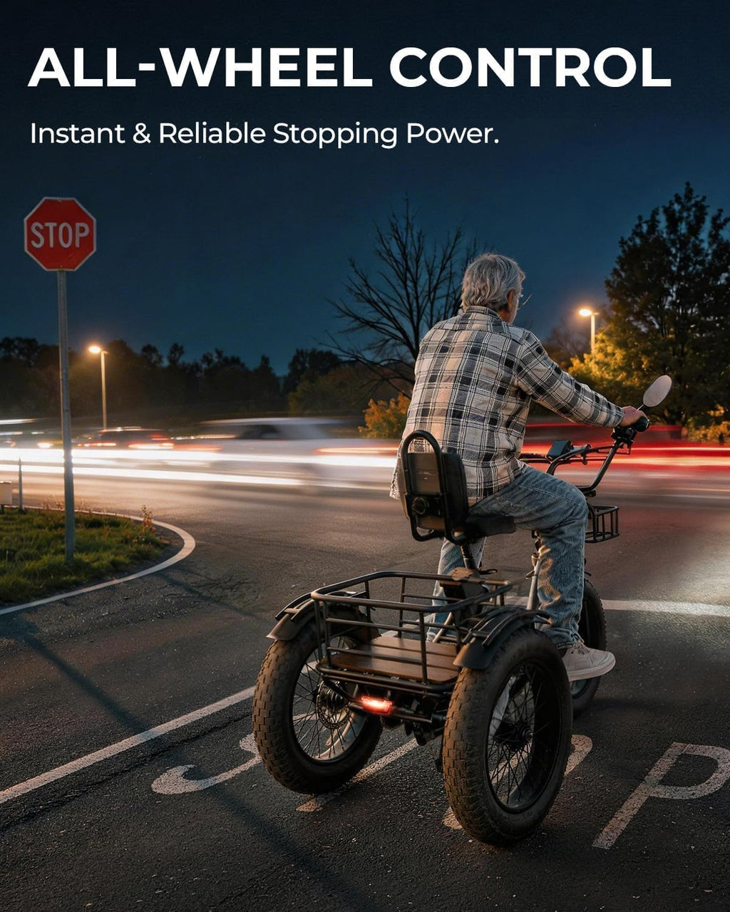 750W Folding Fat Tire Electric Tricycle with Basket W507385