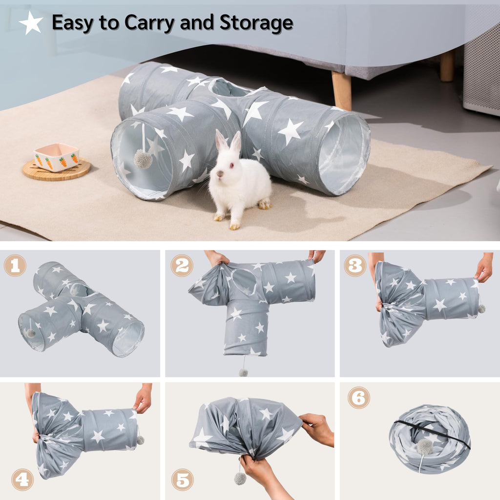 3 Way Collapsible Rabbit Tunnel Toy J757
