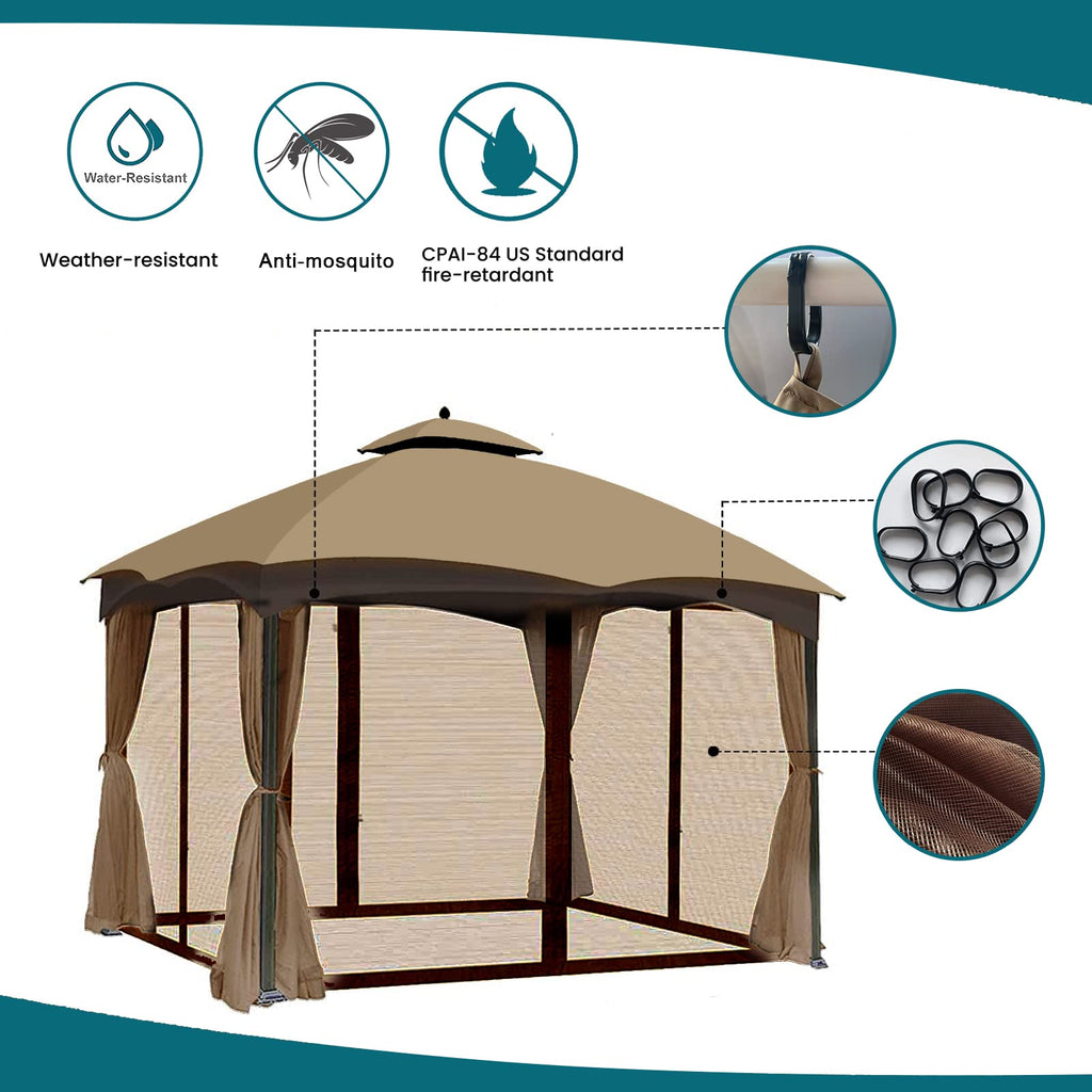 Brown 4-Panel Mosquito Netting T863