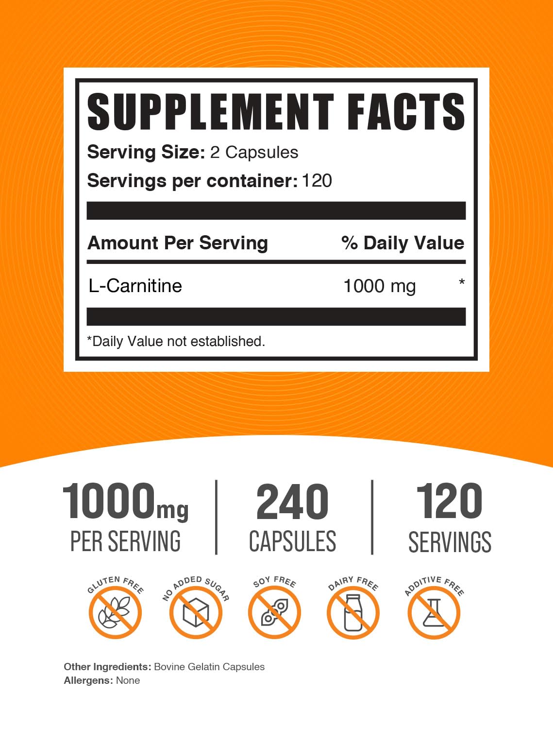 Fish Oil 1000mg Softgels + L-Carnitine Capsules Bundle I407527