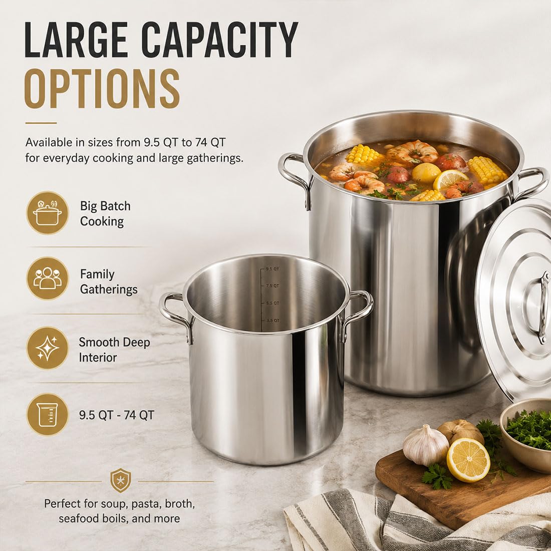 Heavy Duty Stainless Steel Stock Pot with Lid Z608