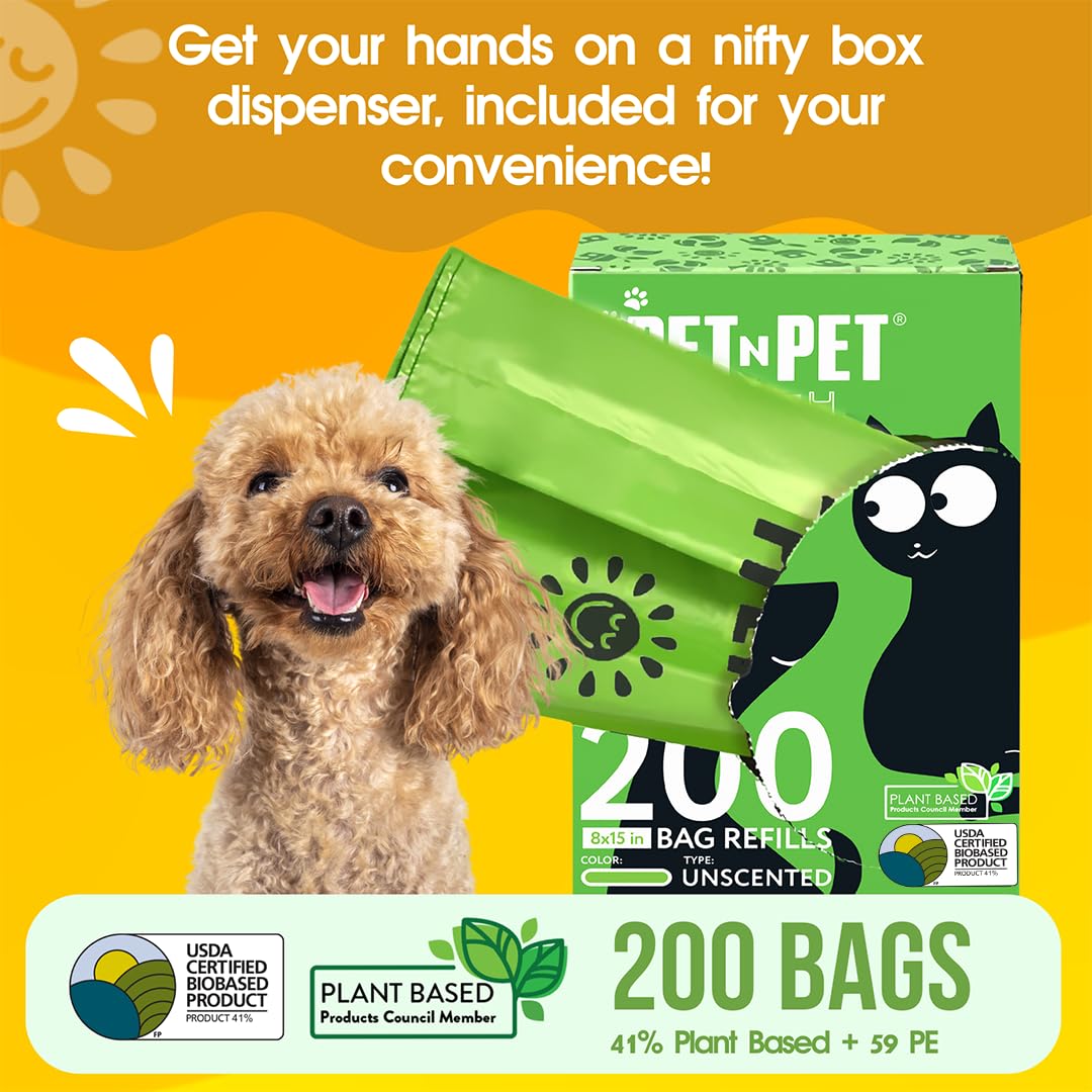 200 Count Unscented Tie Handles Poop Bags K584867