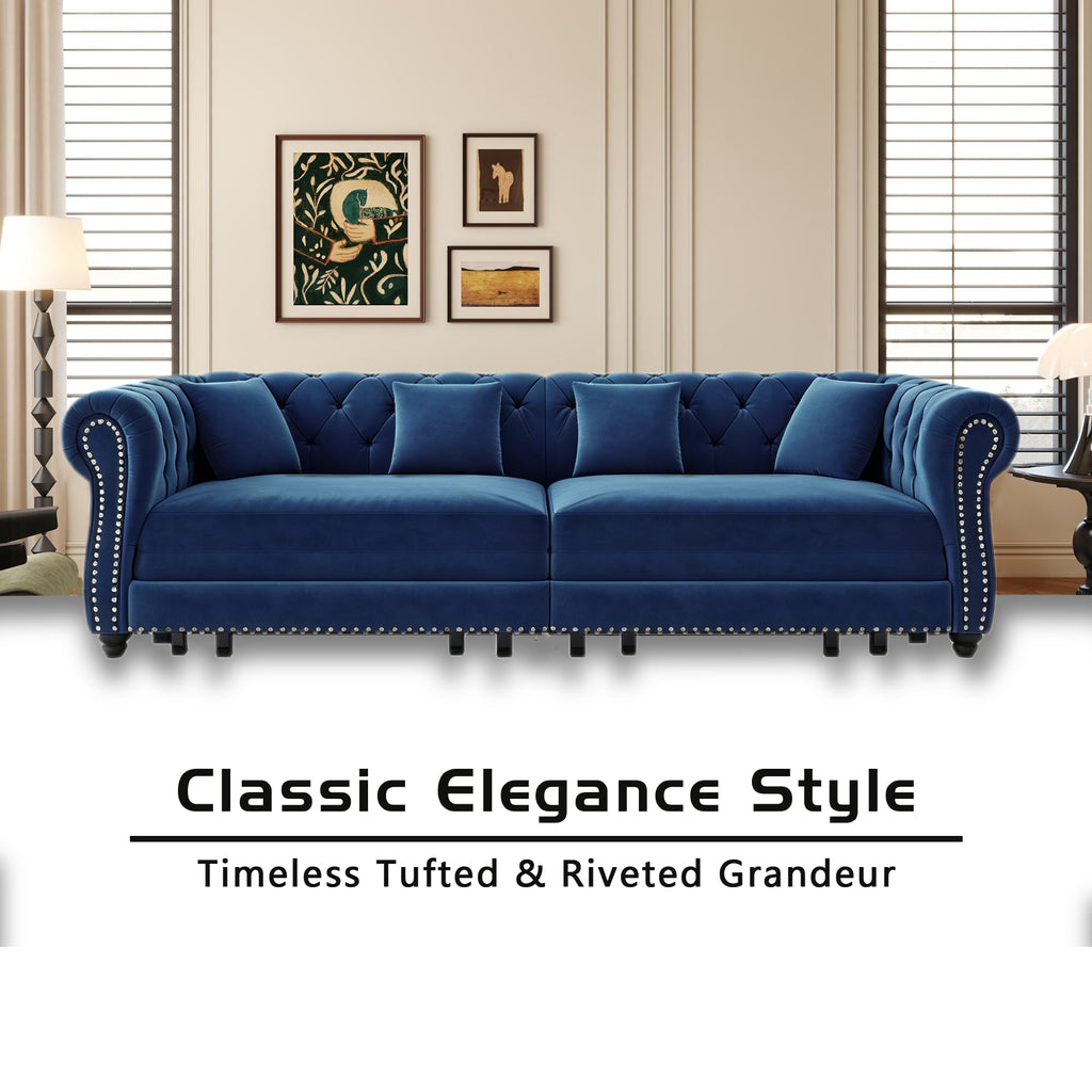 Blue Velvet Pull Out Sleeper Sofa Bed Z5027