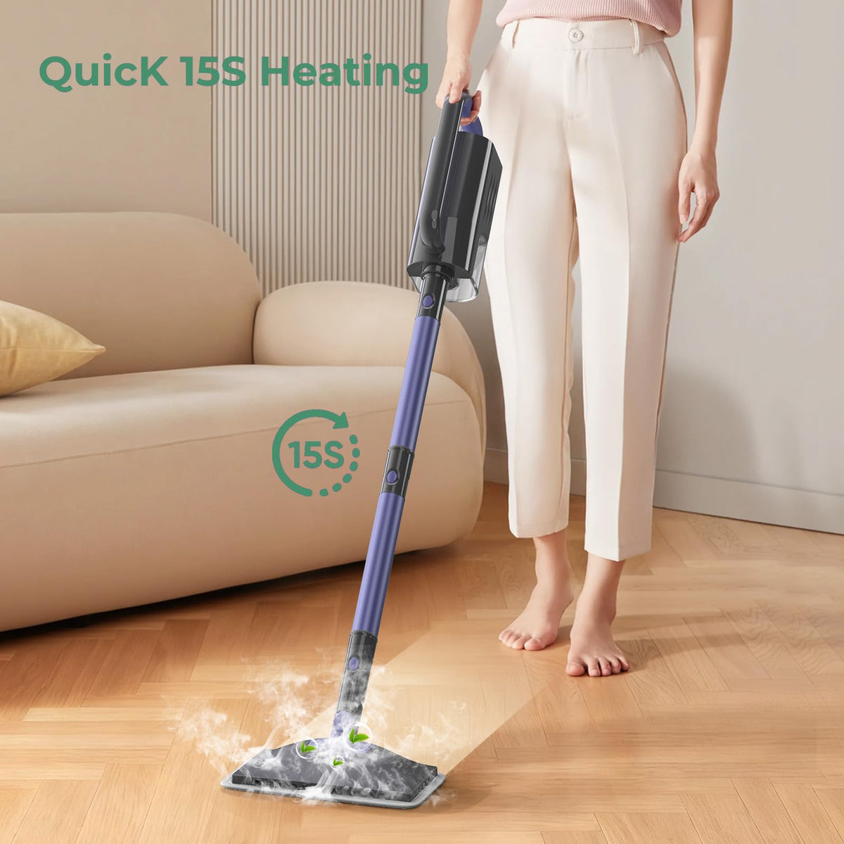Steam Mop with 400ML Water Tank 6-in-1 Accessories Q5821