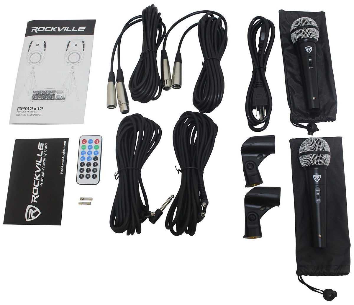 12 Inch Powered PA Speaker System with Mixer and Microphones R637413