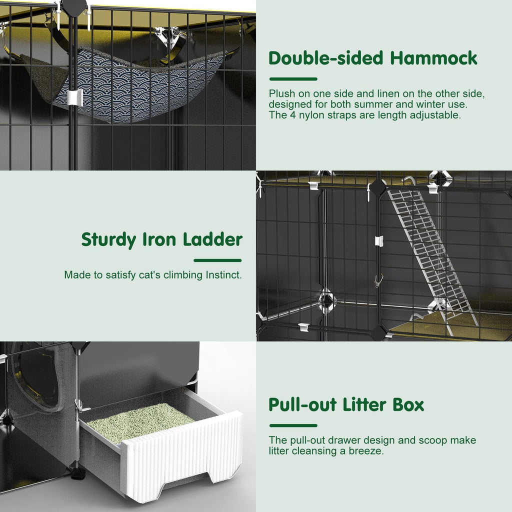3-Tier Cat Cage with Litter Box G819929