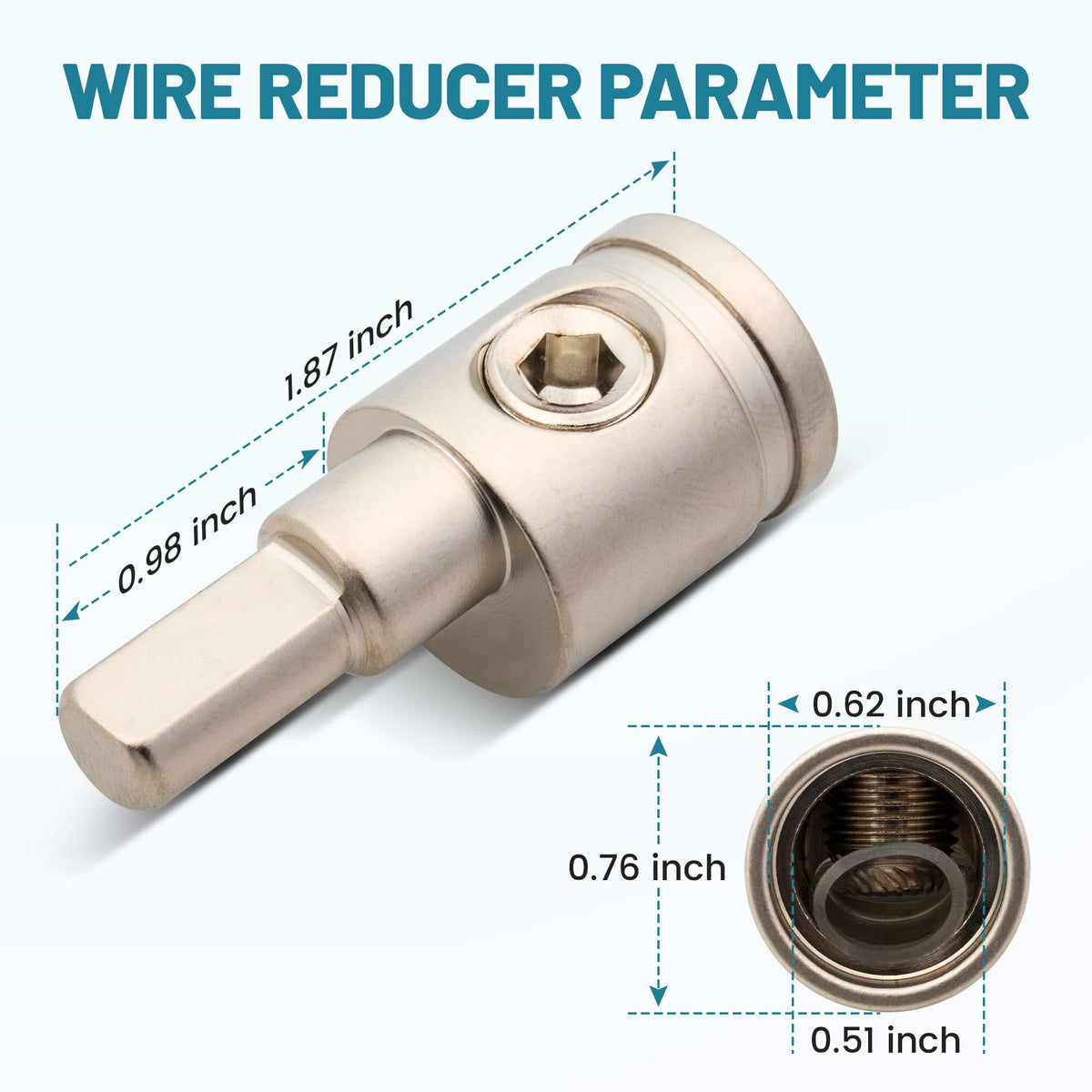 0 Gauge to 4 Gauge Amp Input Reducer 4PCS Brass Wire Terminal Connectors J493