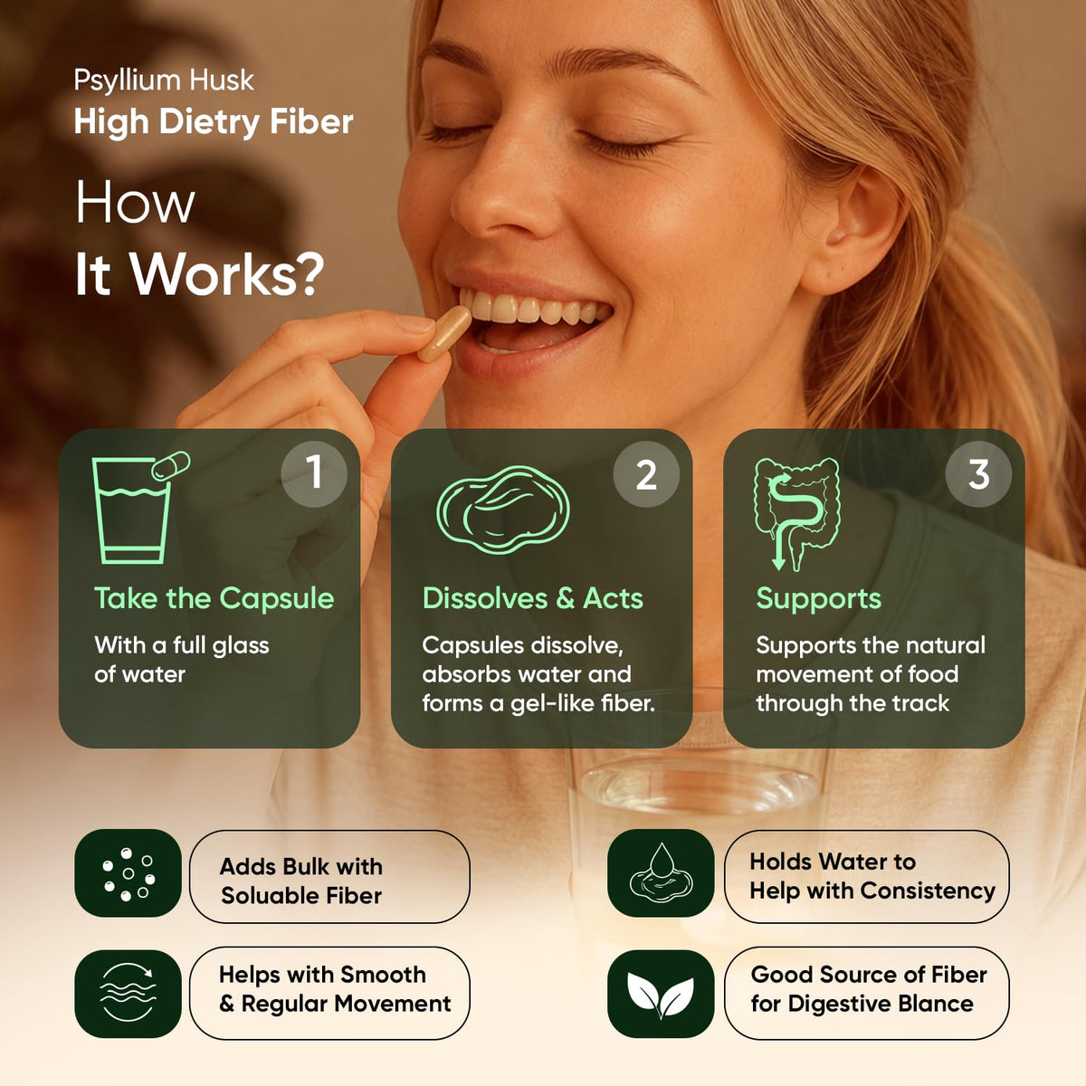 Psyllium Husk Capsules 1500mg P8783