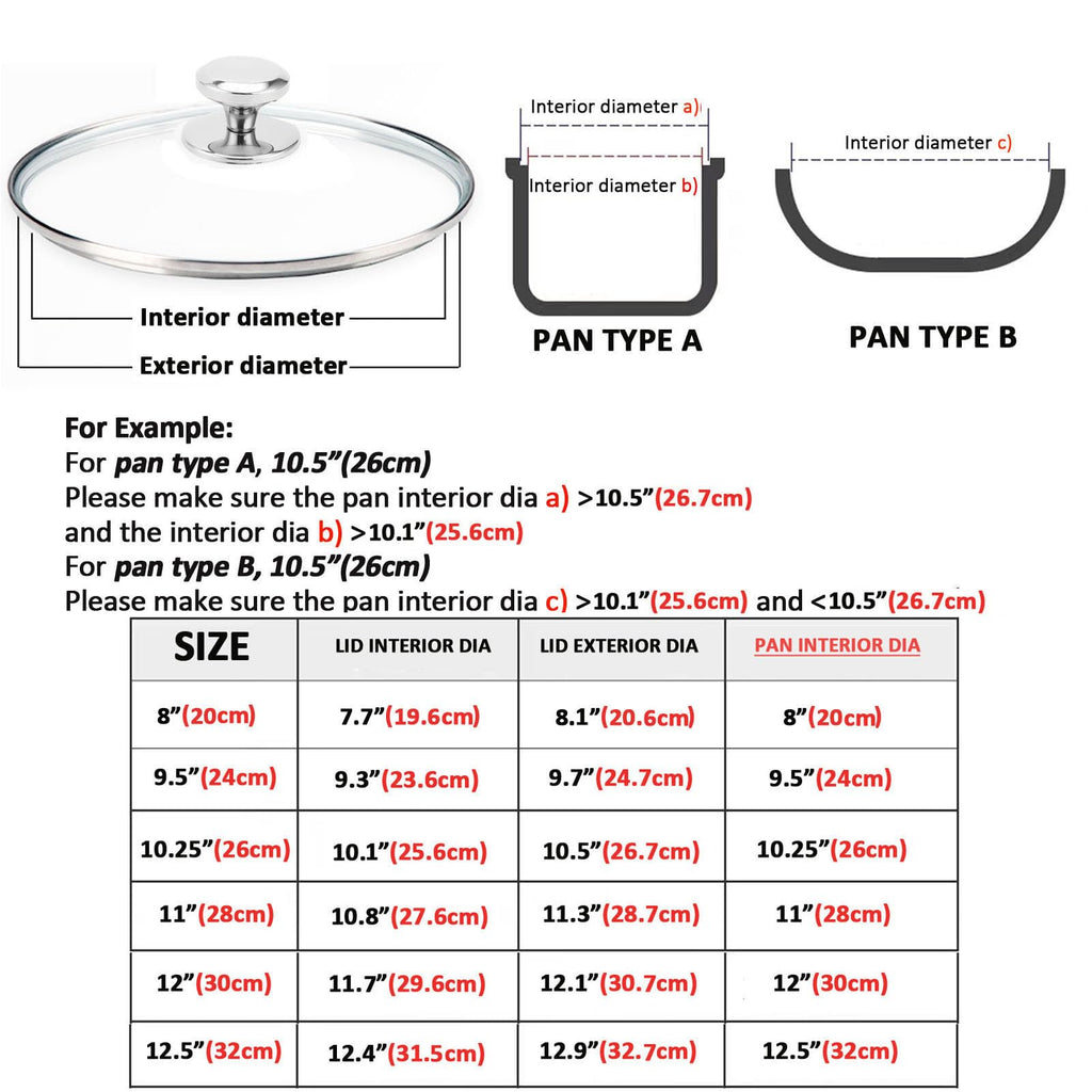 Glass Lids for Frying Pans, Pots, Cast Iron Pans J793510