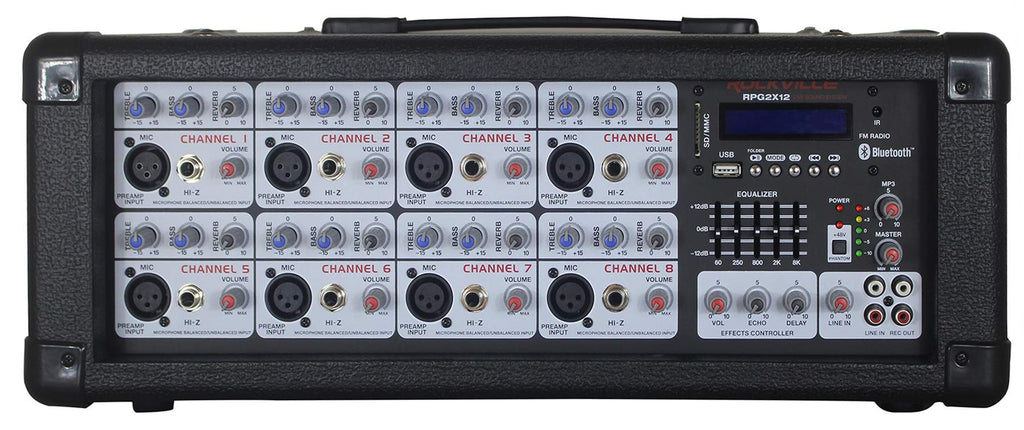 12 Inch Powered PA Speaker System with Mixer and Microphones R637413