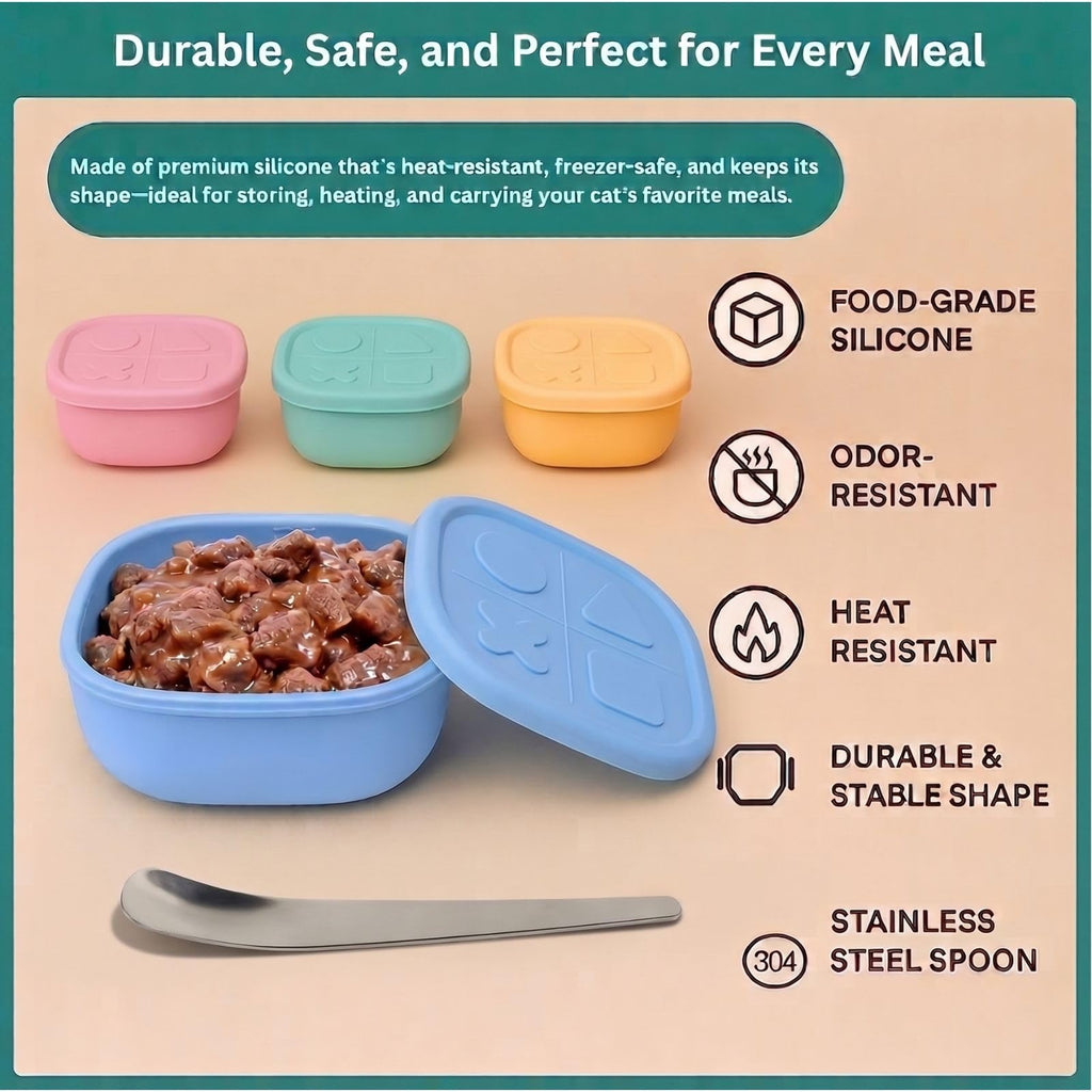Airtight Pet Wet Food Storage Containers with Lids 4-Pack 12oz P782