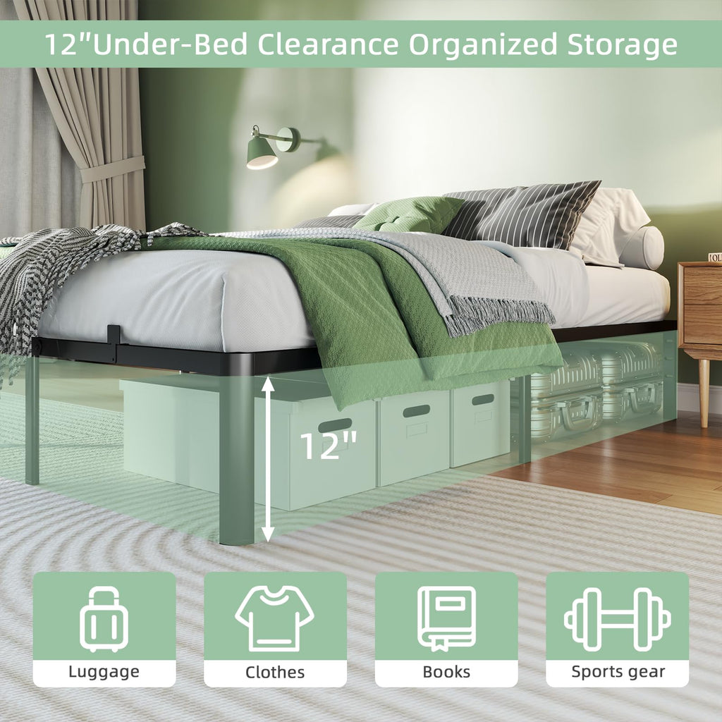 Queen 14 Inch Steel Platform Bed Frame D167527