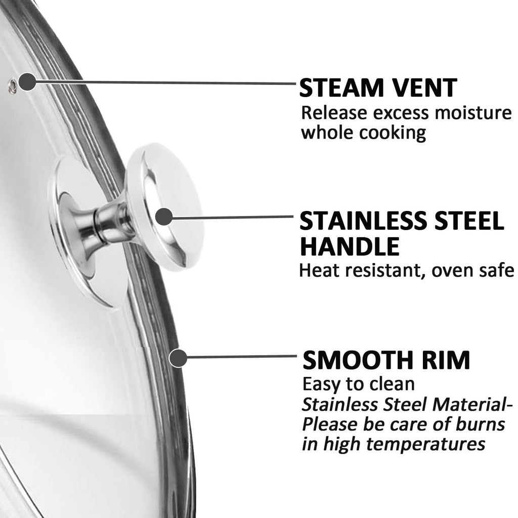 Glass Lids for Frying Pans, Pots, Cast Iron Pans J793510