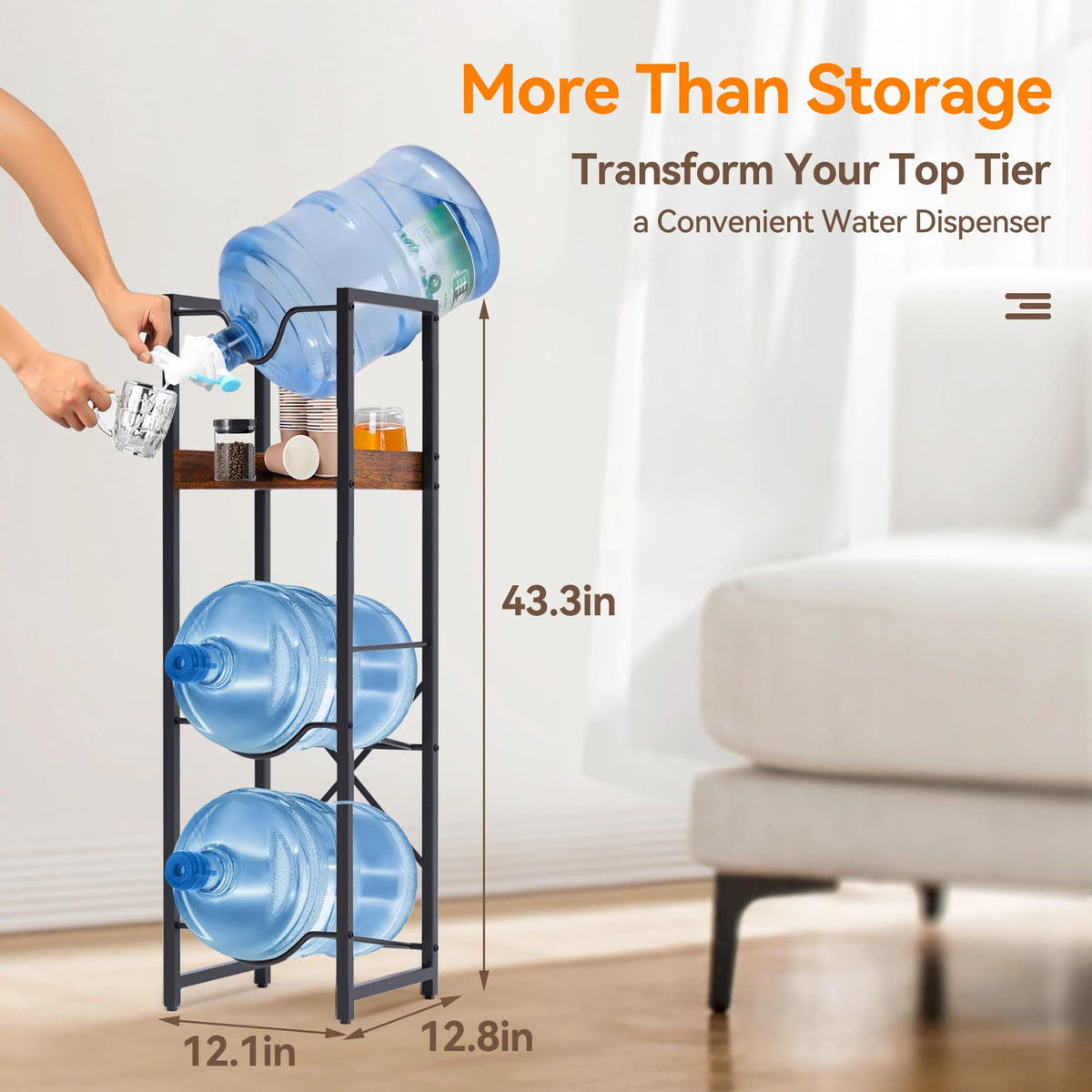 5 Gallon Water Bottle Jug Holder with Dispenser Valve O59830