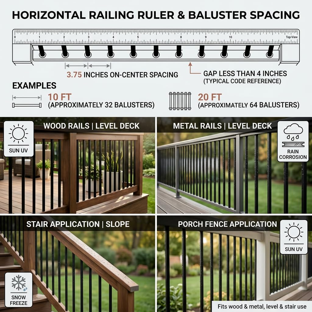 120 Pack 32" Black Aluminum Deck Balusters D68118