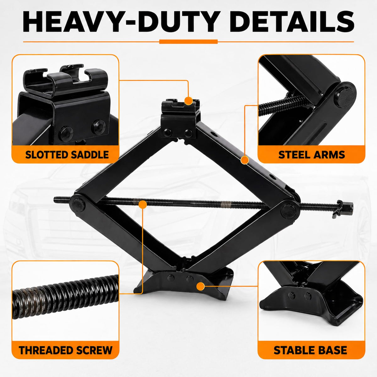 3 Ton Scissor Car Jack Kit with Ratchet Wrench P526