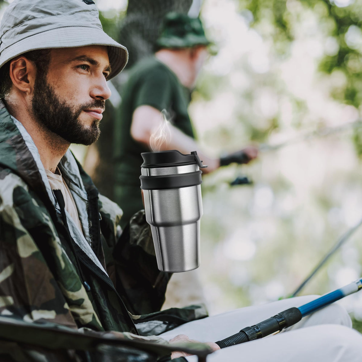 20 oz Insulated Travel Coffee Mug Tumbler with Handle and Straw K631