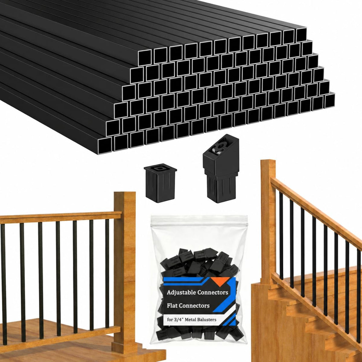 120 Pack 32" Black Aluminum Deck Balusters D68118