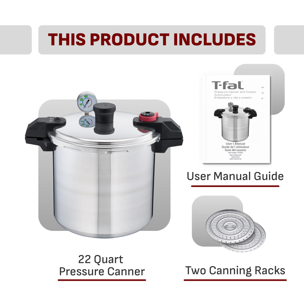 22-Quart Aluminum Pressure Canner with Racks T39079