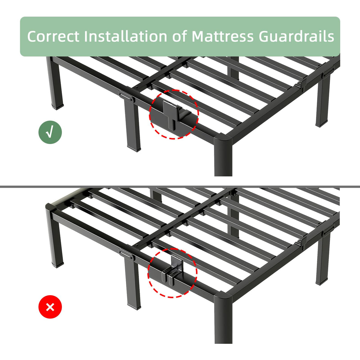 Queen 14 Inch Steel Platform Bed Frame D167527
