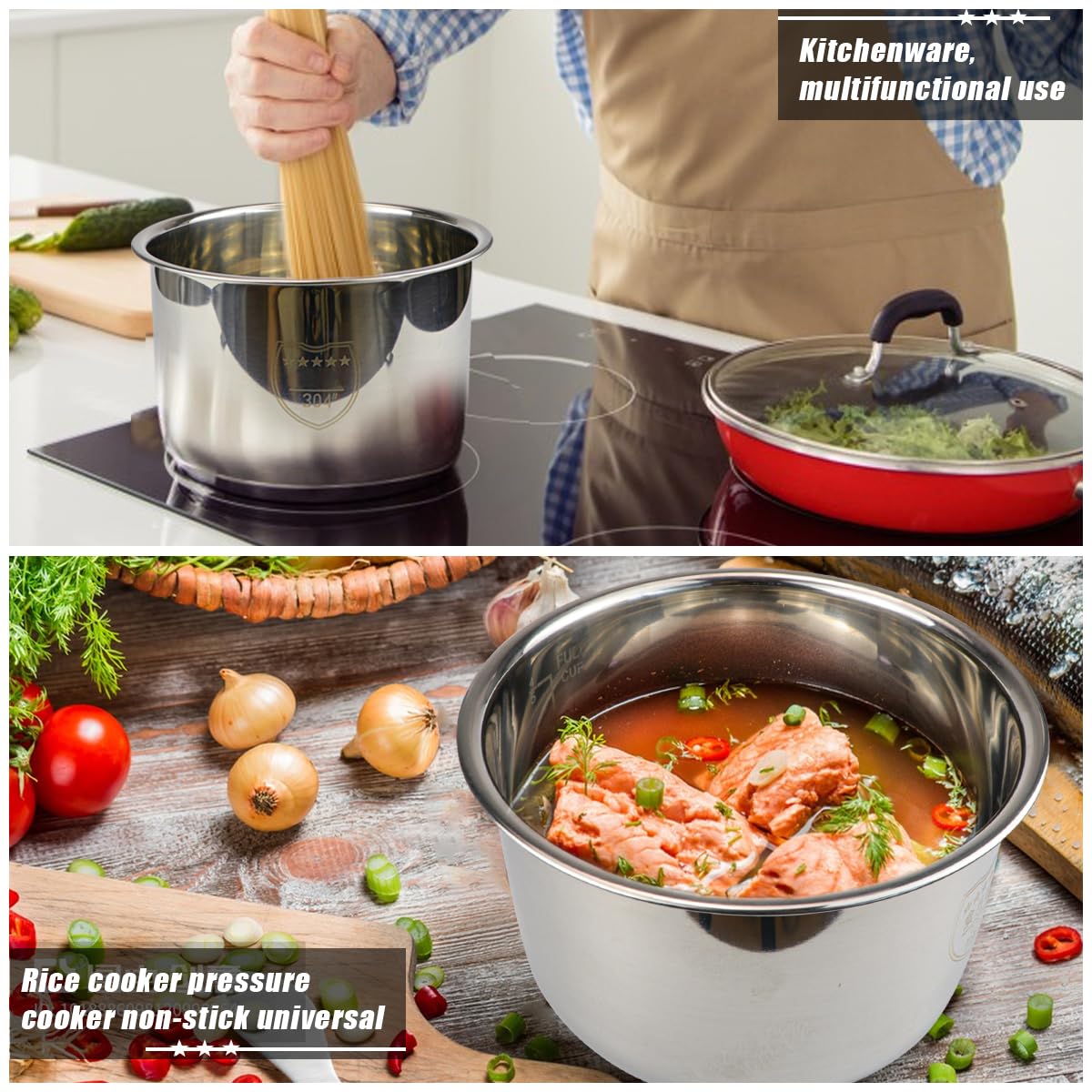 3L Stainless Steel Rice Cooker Inner Pot Replacement T76224