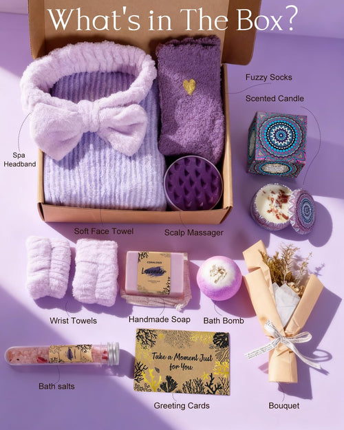 11pcs Lavender Spa Gift Baskets J218514