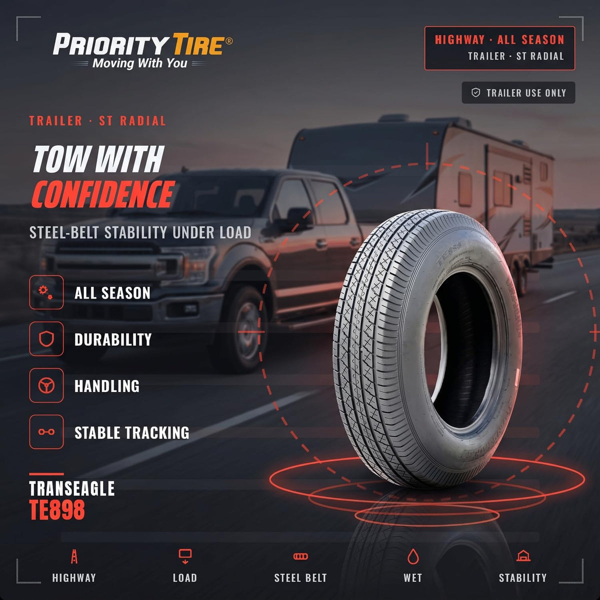All Season 80L 6 Ply Trailer Bias Tire L6767