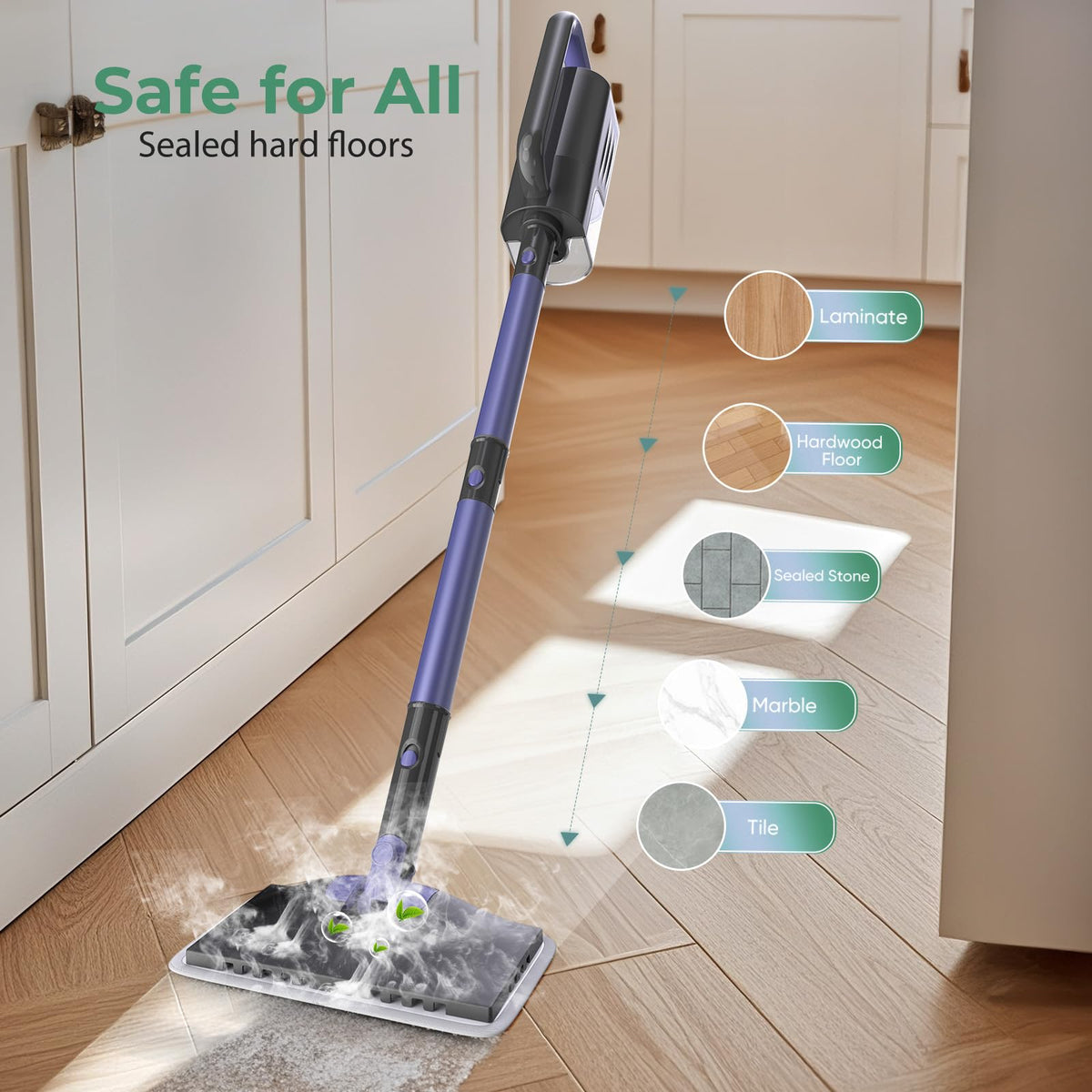 Steam Mop with 400ML Water Tank 6-in-1 Accessories Q5821