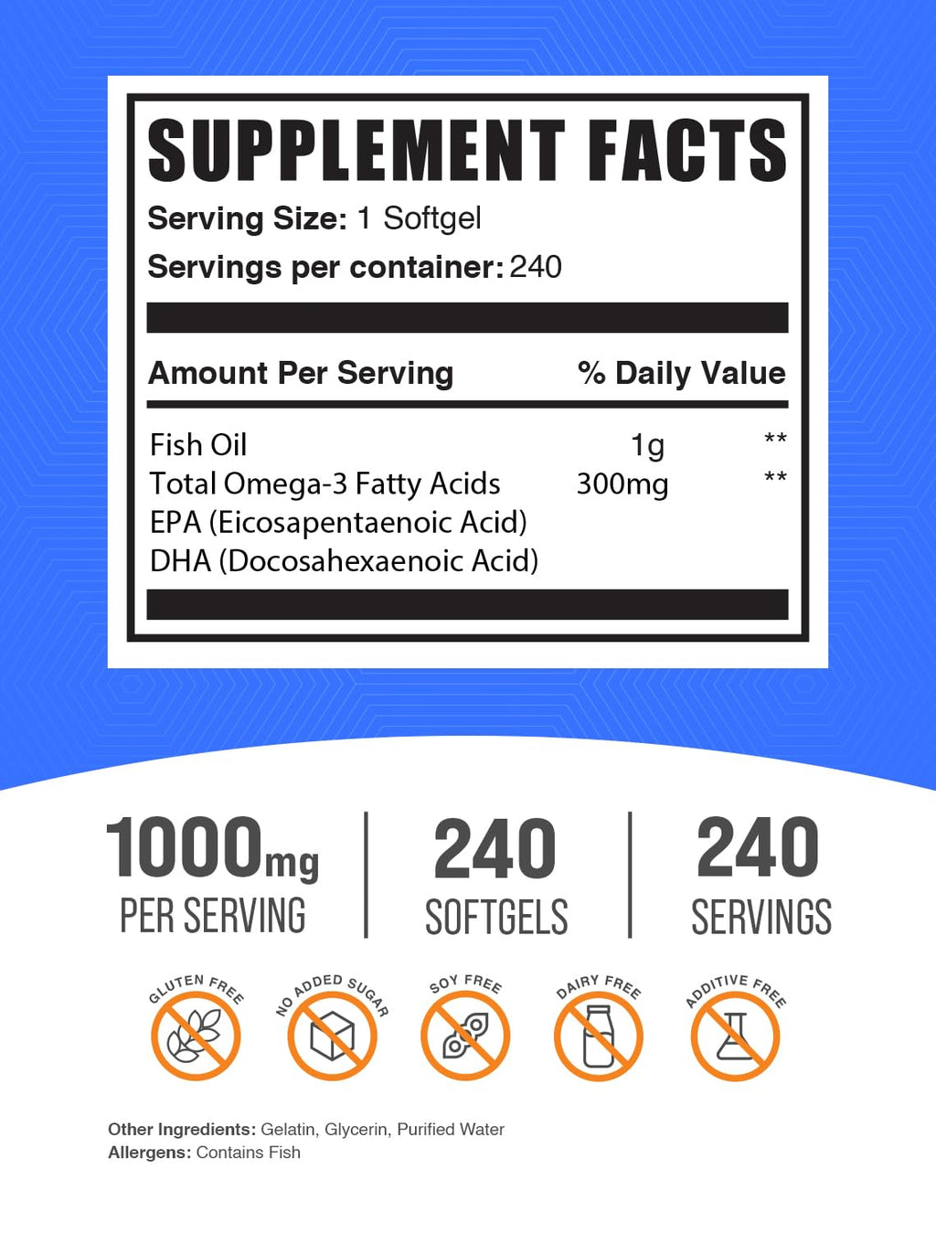 Fish Oil 1000mg Softgels + L-Carnitine Capsules Bundle I407527