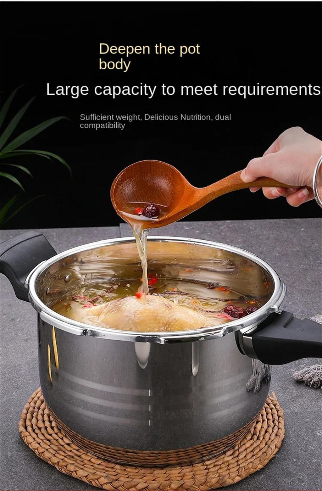 Stainless Steel 3L Induction Compatible Stove Top Pressure Cooker S84829
